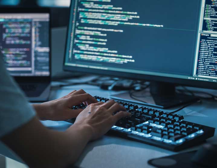 A person working at a computer