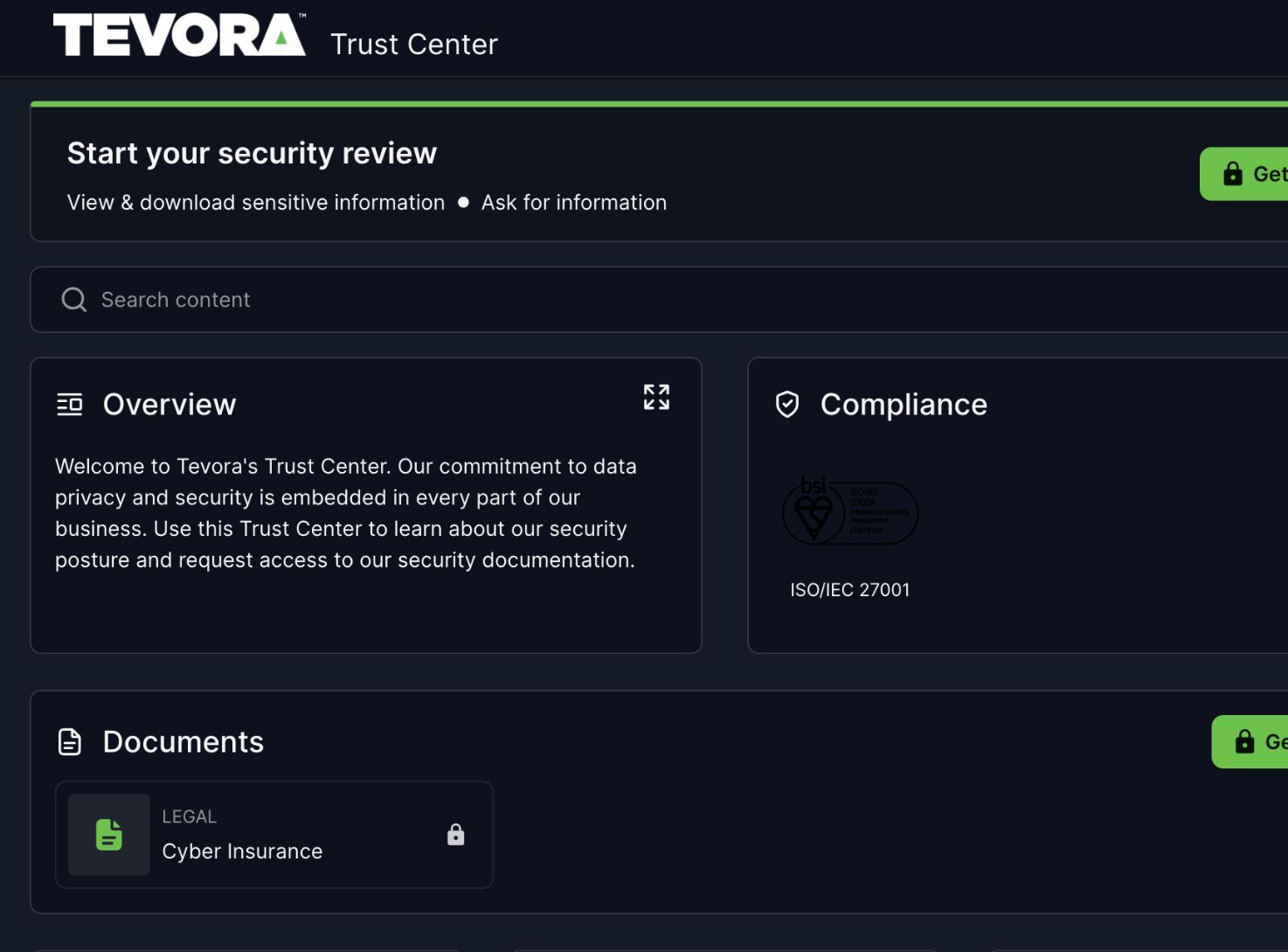 Featured image for post Tevora Trust Center-Now Live